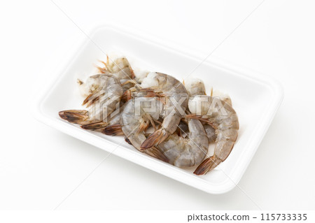 白色背景上的南美白對蝦 115733335