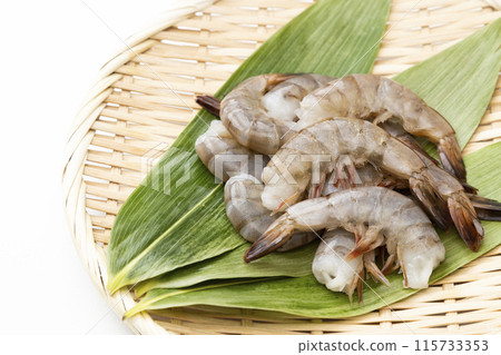 Vannamei shrimp on white background Vannamei shrimp on white background 115733353