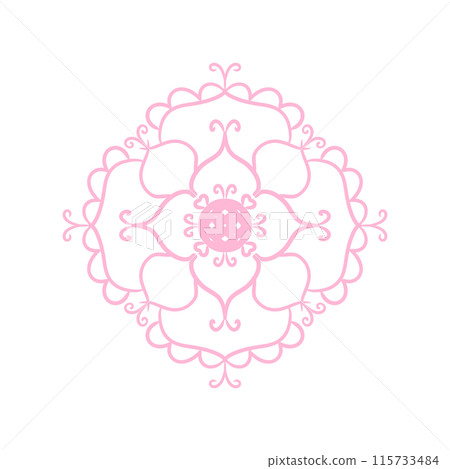 Ancient flower pattern pink 115733484