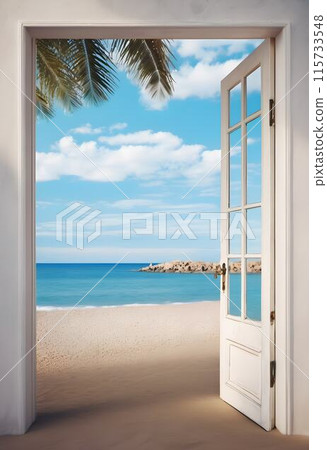 Coastal Retreat: Relaxing with a Beach View from the Window Coastal Retreat: Relaxing with a Beach View from the Window 115733548