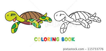 Sea theme. Turtle in the ocean vector illustration 115733776