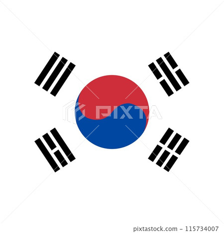 South Korea flag illustration vector design 115734007
