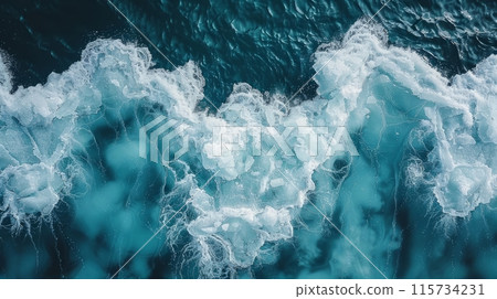 ocean and ice top view 115734231
