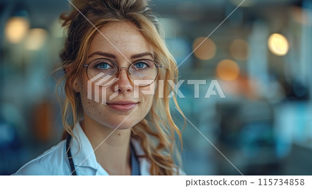 Doctor consulting senior patient in clinic. Created with Generative AI Doctor consulting senior patient in clinic. Created with Generative AI 115734858