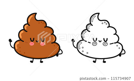 Funny cute happy Turd characters bundle set. Vector hand drawn cartoon kawaii character illustration icon. Cute Turd. Outline cartoon illustration for coloring book Funny cute happy Turd characters bundle set. Vector hand drawn cartoon kawaii character illustration icon. Cute Turd. Outline cartoon illustration for coloring book 115734907