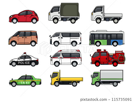 These are illustration materials of cars that we see every day. These are illustration materials of cars that we see every day. 115735091