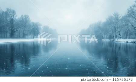 Winter River Scene Winter River Scene 115736173