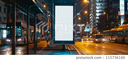 mocap of the City billboard at night 115736180