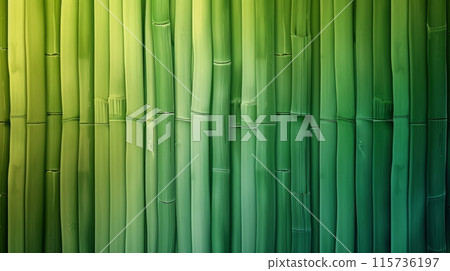 Close-up of vibrant green bamboo stalks, showcasing their texture and natural beauty. Close-up of vibrant green bamboo stalks, showcasing their texture and natural beauty. 115736197