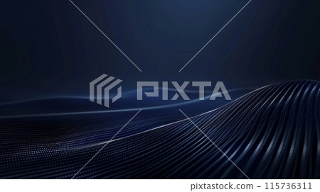 Dark, wavy, textured surface with abstract light patterns. 115736311