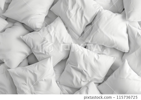 Serene Sanctuary of Snowy Pillows 115736725