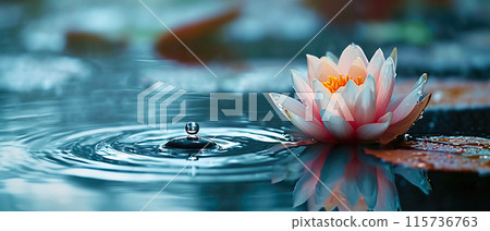 Lotus Sanctuary: Central Drop in Serene Waters Lotus Sanctuary: Central Drop in Serene Waters 115736763