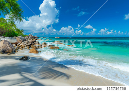 Azure Waterscape: A Tranquil Beach Retreat 115736766