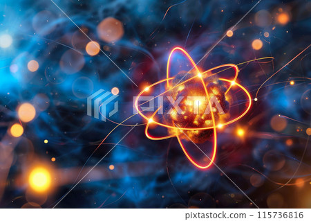 Nucleus Nebula: Electron Cloud in Atomic Cosmos Nucleus Nebula: Electron Cloud in Atomic Cosmos 115736816