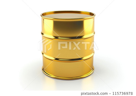 Pure Gold: Barrel on White Background 115736978