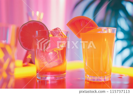 Aesthetic Bliss: Detailed Yellow Table Setting with Drinks Aesthetic Bliss: Detailed Yellow Table Setting with Drinks 115737113