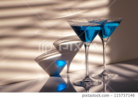 Striped Harmony: A Pair of Blue Libations 115737146