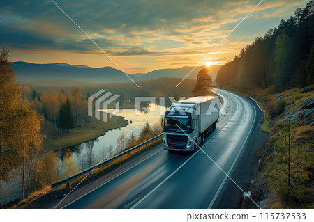 Truckers' Paradise: European Rig and Mesmerizing Roadside 115737333