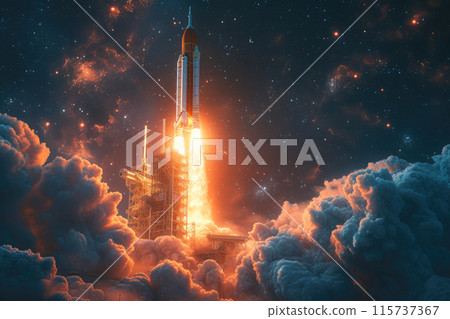 Celestial Soar: Rocket Launch Beyond the Stars Celestial Soar: Rocket Launch Beyond the Stars 115737367