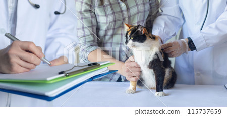 Doctor writes prescriptions and illnesses of the animal . 115737659