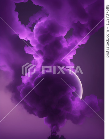 Purple smoke "AI generated image" 115737699