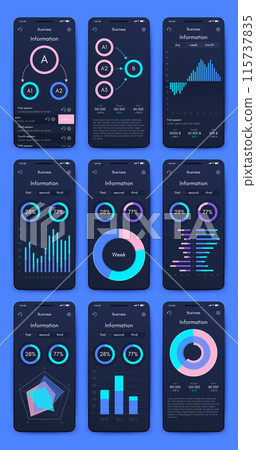Vector graphics infographics with mobile phone. Template for creating mobile applications, workflow layout, diagram, banner, web design, business reports Vector graphics infographics with mobile phone. Template for creating mobile applications, workflow layout, diagram, banner, web design, business reports 115737835