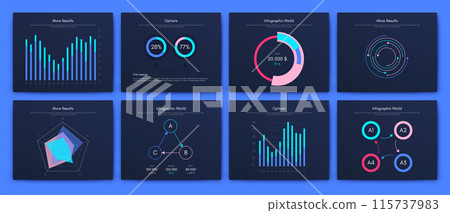 Vector graphics infographics with mobile phone. Template for creating mobile applications, workflow layout, diagram, banner, web design, business reports 115737983