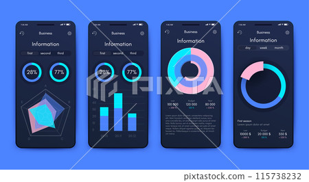 Vector graphics infographics with mobile phone. Template for creating mobile applications, workflow layout, diagram, banner, web design, business reports Vector graphics infographics with mobile phone. Template for creating mobile applications, workflow layout, diagram, banner, web design, business reports 115738232