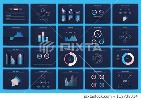 Vector graphics infographics with mobile phone. Template for creating mobile applications, workflow layout, diagram, banner, web design, business reports 115738314