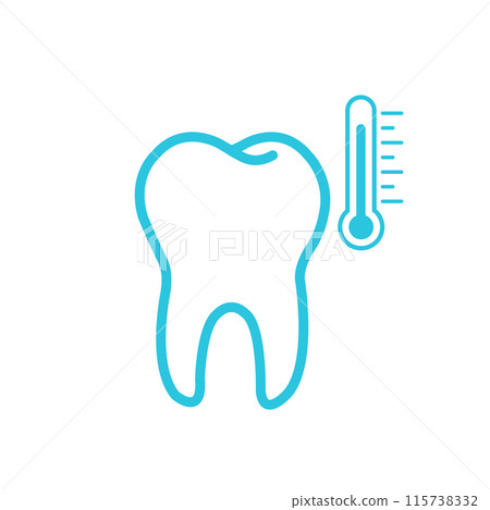 Sensitive tooth icon. Isolated on white background. From blue icon set. 115738332