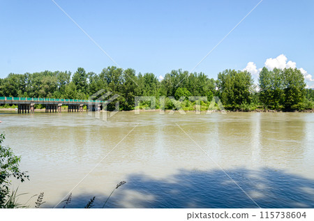 Fraser River at Langley Fort, Canada, BC. Fraser River at Langley Fort, Canada, BC. 115738604