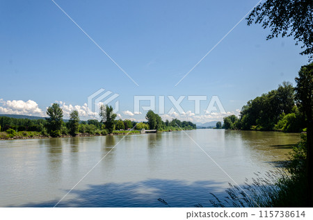 Fraser River at Langley Fort, Canada, BC. Fraser River at Langley Fort, Canada, BC. 115738614