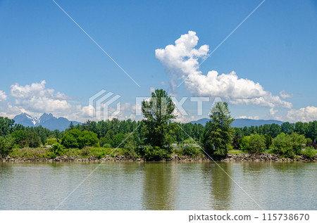 Fraser River at Langley Fort, Canada, BC. Fraser River at Langley Fort, Canada, BC. 115738670