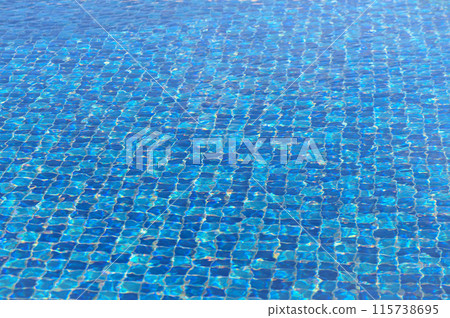 Beautiful sun reflections of water in the pool. Blue water. Background. Pure water.2 115738695