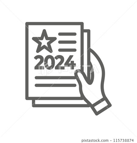 Voting 2024 Icon with Vote, Government, and Patriotic Symbolism and Colors Voting 2024 Icon with Vote, Government, and Patriotic Symbolism and Colors 115738874