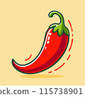 Cartoon Red Chili Pepper Illustration 115738901