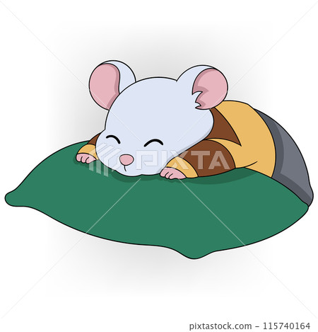 Cute Sleeping Mouse Illustration 115740164