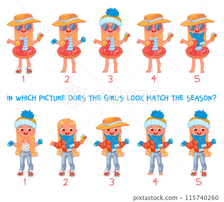 Find mismatch. In which picture does the girls look match the season 115740260
