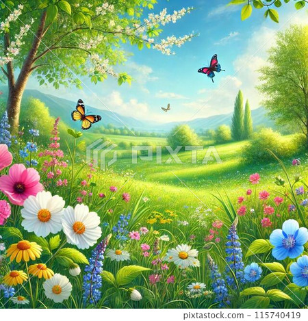 春天綠色的草地 115740419