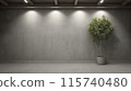 luxury concrete wall,blank border frame, minimal tree, neon light 115740480