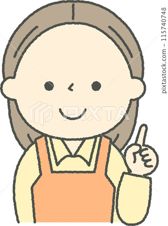 A female caregiver giving an explanation A female caregiver giving an explanation 115740748