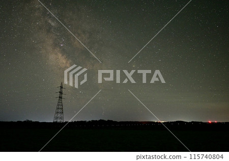 Steel tower on the plain and the Milky Way-1 Steel tower on the plain and the Milky Way-1 115740804