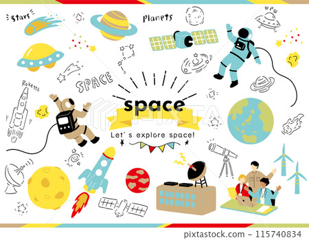 Space-related illustration collection 115740834
