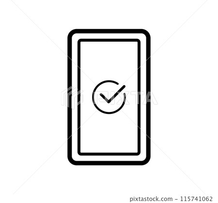 智慧型手機螢幕上顯示的複選標記的插圖 115741062