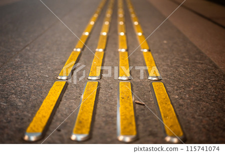 Braille blocks are installed along the pathways to guide visually impaired people. 115741074