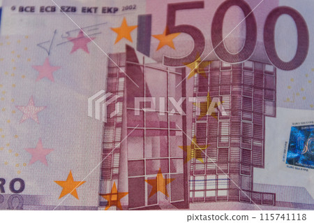Macro shot of the five hundred euro banknote 115741118