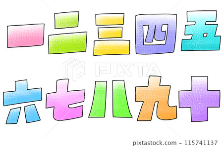 Loose and simple Chinese numerals set, blocky version, analog style Loose and simple Chinese numerals set, blocky version, analog style 115741137