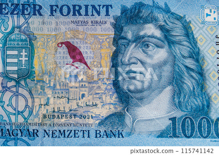 Macro shot of 1000 Hungarian forint bill 115741142
