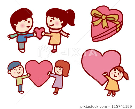 Cute boy and girl valentine Cute boy and girl valentine 115741199