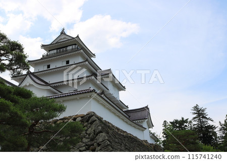 Looking up at the castle tower Looking up at the castle tower 115741240